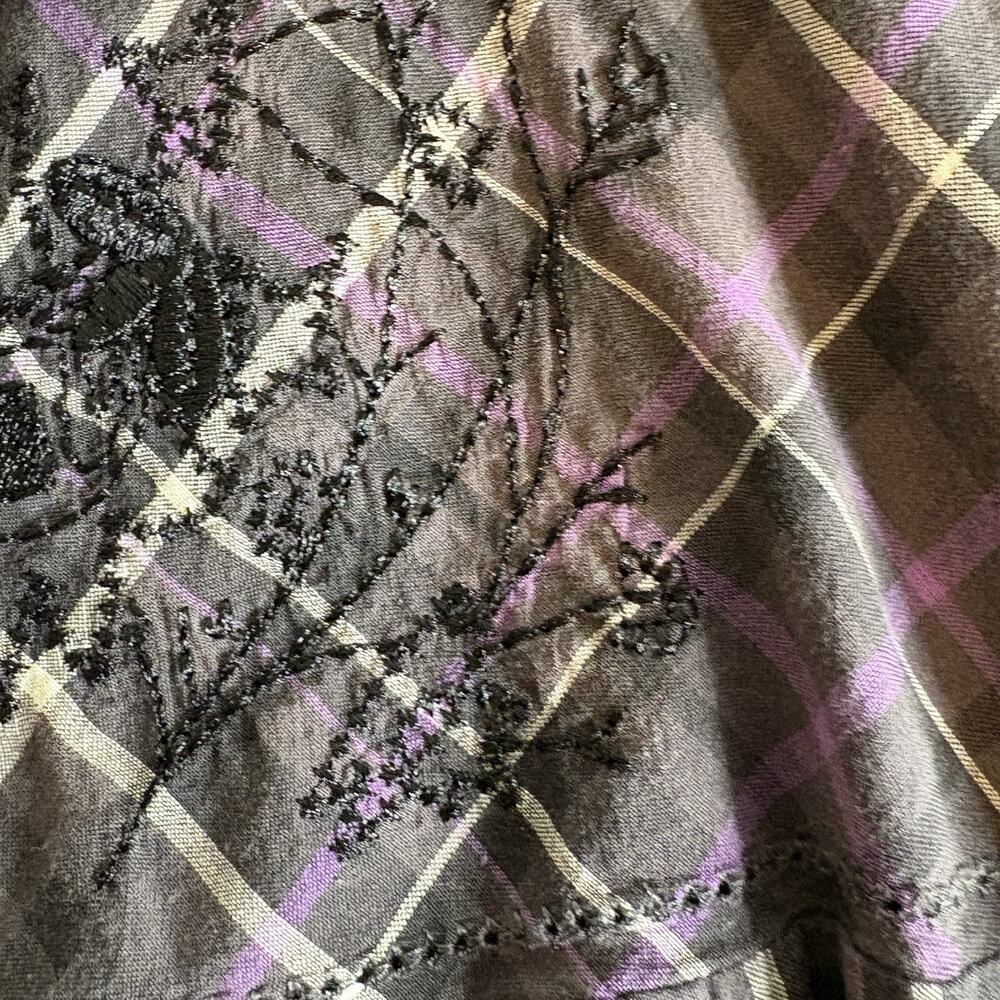 Tweeds Women’s Embroidered Plaid Popover‎ Blouse Size 1X Western Cottagecore - Picture 6 of 13
